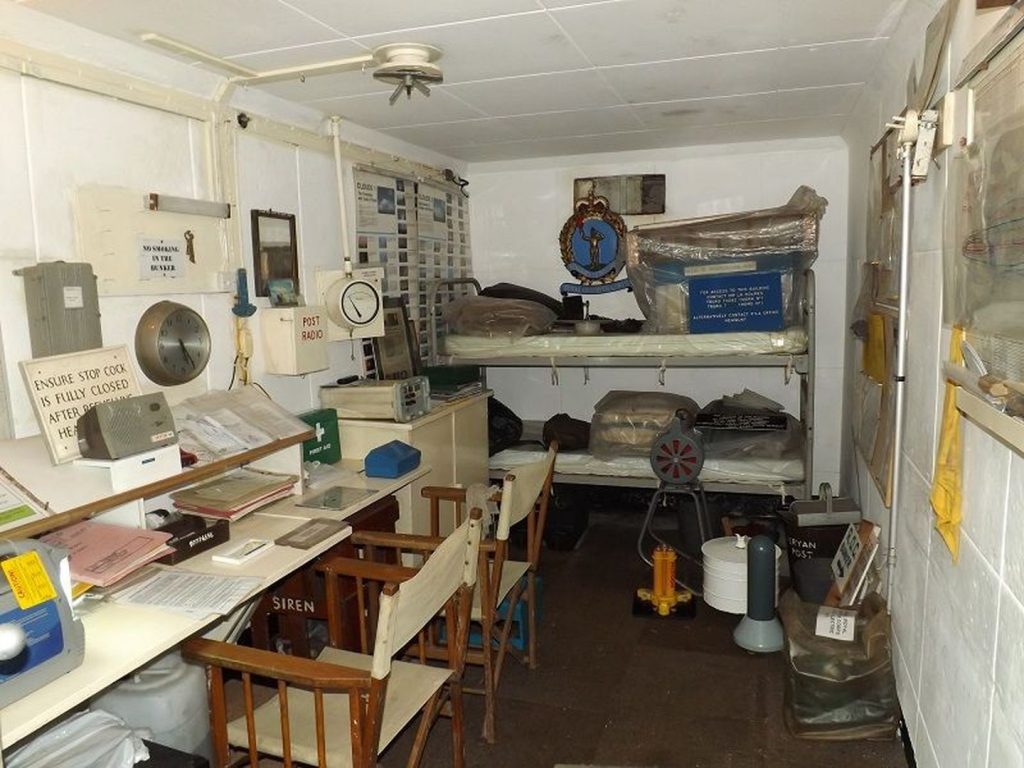 Veryan Bunker is one of the Royal Observer Corps bunkers that, in the event of a nuclear war, would have been crewed by a team of three ROC volunteers.