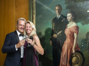 Mark Hannaford and Nikki McLeary on the QE2.