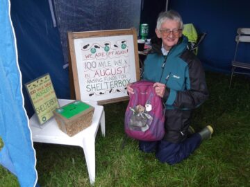 Delia Kennedy is walking 100 miles to fundraise for ShelterBox. Image kindly provided by ShelterBox.