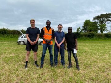 Team Biochar: Matt Student, Nasiru Atere, Frank Foley and Chinedum Anoze. Image: Flete Field Lab.