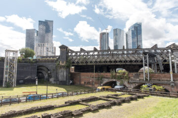 A view of Castlefield Viaduct in Manchester - home to Manchester's sky garden, cared for by The National Trust. Credit: National Trust Images and Annapurna Mellor.