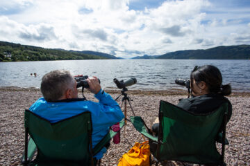 Hundreds of people from around the world took part in the search for Nessie from the shoreline of Loch Ness. Photograph provided by Muckle Media.