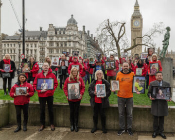 The Brain Tumour Charity campaign launch at Parliament Square, London. Image: The Brain Tumour Charity.