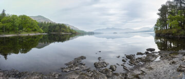 A panoramic view across Derwent Water, Cumbria. Image: Paul Harris / National Trust Images.