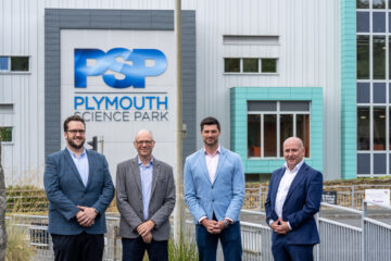 Image shows (left to right): Jacques Wood, Senior Digital Applications Engineer at PSP; Will Grocott, Head of Sector at NCC; Ashley Parkinson, SME Engagement Manager at NCC and Ian McFadzen, CEO at PSP.