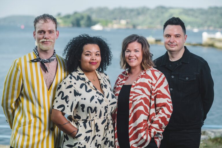 The Theatre Royal Plymouth team recently launched a brand new programme to support artists and creatives. From left to right: Associate Directors Tom Jackson Greaves, Malaika Kegode, Sara Rhodes and John Haidar. Image: Steve Haywood.