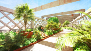 The 'Global Garden' area as featured in the Vision for Castlefield Viaduct. ©BPD