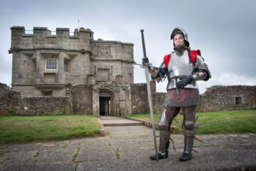 The first female knight to take part in English Heritage's Knights' Tournament at Pendennis Castle. Image: Emily Whitfield-Wicks / English Heritage.