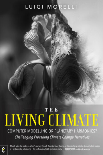 The Living Climate: Computer Modelling or Planetary Harmonics? Book cover illustration provided by Clairview Books.