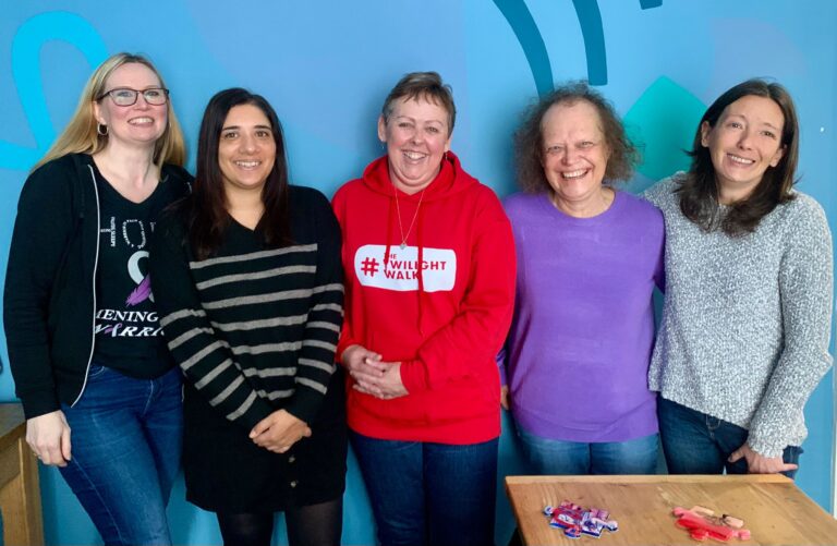 'The Brighton Brain Aches' are planning to join hundreds of participants at The Brain Tumour Charity’s annual Twilight Walk. From left to right: Helen, Madeleine (who's also in the group but can't join the walk), Sian, Sally and Stacy. Image provided by The Brain Tumour Charity.