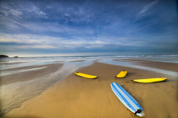 Surf boards on Newquay's Fistral Beach. Image: Kernowphoto / Shutterstock.