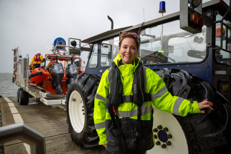 ‘Teams work well when they’re diverse' explains Dr Lexi Obee-Kendall who is the first woman to become Mudeford RNLI’s lifeboat tractor driver. Image: Harrison Bates / RNLI.