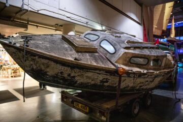 The Hurley Burley Dead Boat installation National Maritime Museum Falmouth. Image: Clare James Photography.