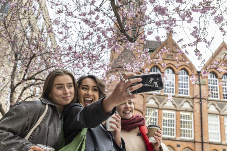 Brindley Place in Birmingham: 94% of adults say they feel happy when seeing blossom in bloom. Image: Paul Harris / National Trust Images.