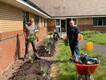 Neil Palfrey with Gary Tootell and colleague Russell from the NHS Trust. Image provided by In The Right Order.