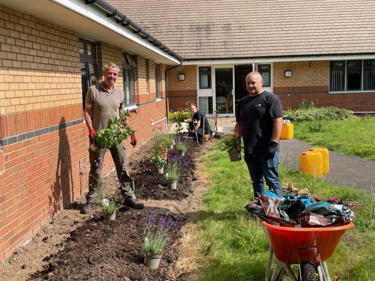 Neil Palfrey with Gary Tootell and colleague Russell from the NHS Trust. Image provided by In The Right Order.
