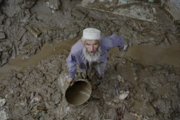 People have described watching everything they own being washes away or buries. Image: Islamic Relief Pakistan (provided by ShelterBox).