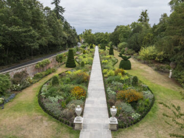 An aerial view along Cliveden's reimagined Long Garden. Photography: James Dobson / National Trust Images.