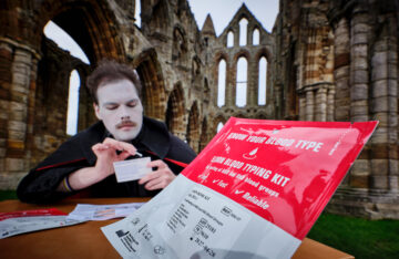 Whitby Abbey is just one of a number of English Heritage sites across the country offering Halloween-themed events where visitors can pick up a self-testing kit. Image: Jim Holden / English Heritage.