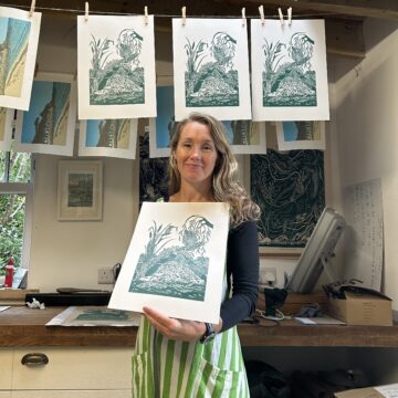 Local printmaker and ecologist, Layla Ousley, will show how art can be inspired by the beauty of the sea and its rich coastal wildlife. Image provided by Katie Wild Content.