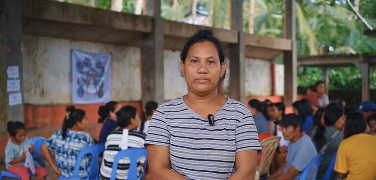 Jinky was left without anywhere to live after Typhoon Bualoi. Image provided by ShelterBox.