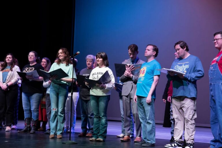 Image provided by Duncan Little Theatre showing cast members of Oklahoma! singing at the Duncan Area Arts Hall of Fame Gala at the start of February 2026.