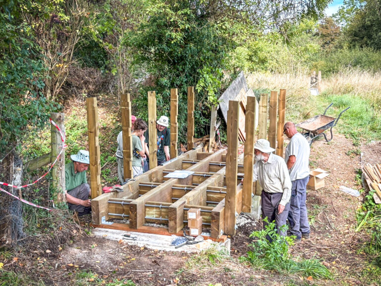 Volunteers working on Millhoppers bridge to help with the conservation work at the site between Luton and Aylesbury. Image: Paula Reid / Butterfly Conservation.