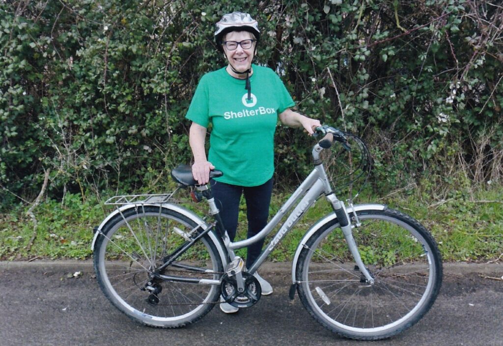 Valerie Allen's 80 km challenge to mark ShelterBox's milestone birthday. Image provided by ShelterBox.