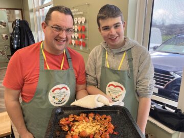 Westbank service users Paul and Malachi Gugan in The Community Cookery School. Image: Sharon Goble.