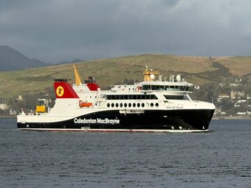 'We’re excited that communities across the Clyde and Hebrides will get to see the vessel steaming their way in the coming days,' says Louis de Wolff, CalMac’s Fleet Management Director. Image: Brian Fulton (provided by CalMac).