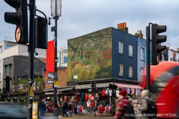 Digital mock-up © Global Street Art. Henri Rousseau’s Oil on Canvas: Surprised! Painted: 1891, © The National Gallery, London. Imagery provided by The National Gallery, London.